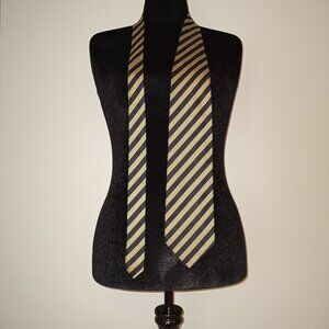 BLACK GOLD STRIPPED SILK TIE LUXURY